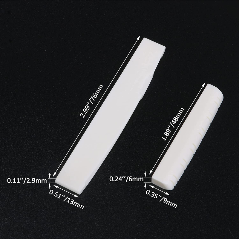 BQLZR Bass Bone Bridge Saddle And Nut Set - 4 String Bass Guitar (Pack Of 3