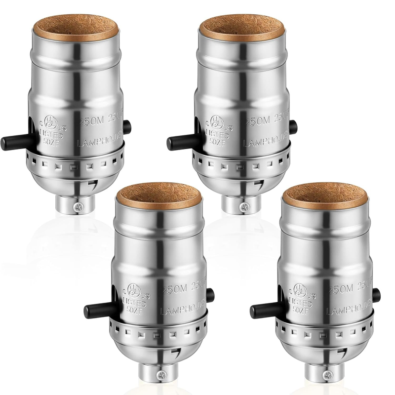 4 Pack UL Lamp Socket E26 Medium Base Push On/Off Floor Table ...