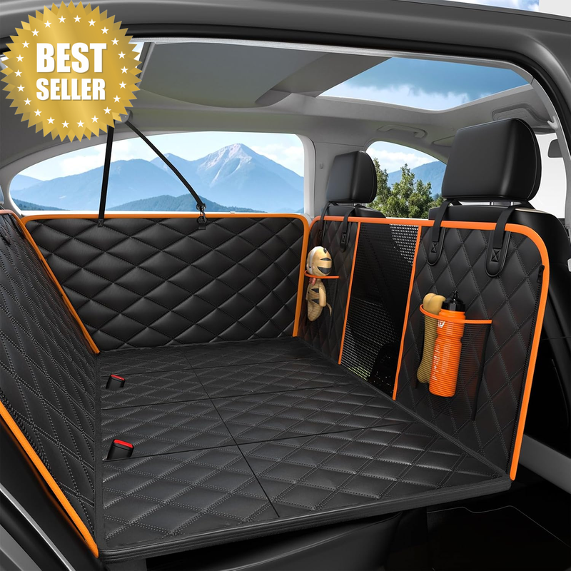 Dog Car Seat Cover for Back Seat,Holds 420Lbs,Waterproof Back Seat Extender for