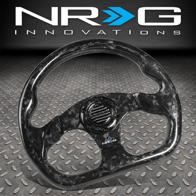 ПЛОСКОЕ РУЛЕВОЕ КОЛЕСО NRG 320 ММ С 6 ОТВЕРСТИЯМИ ИЗ КОВАНОГО УГЛЕРОДНОГО ВОЛОКНА, 3-СПИЦЕВОЕ РУЛЕВОЕ КОЛЕСО ЧЕРНОГО ЦВЕТА