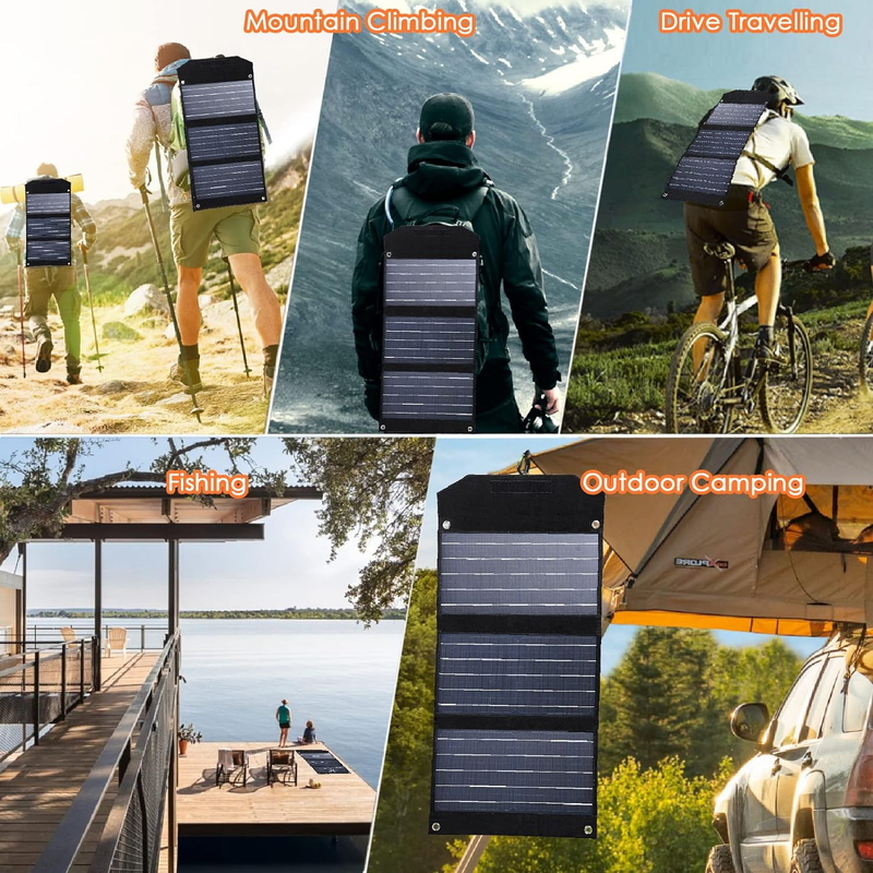 30W Foldable Portable Solar Panel Charger - for Power Stations, Laptops, and Mor