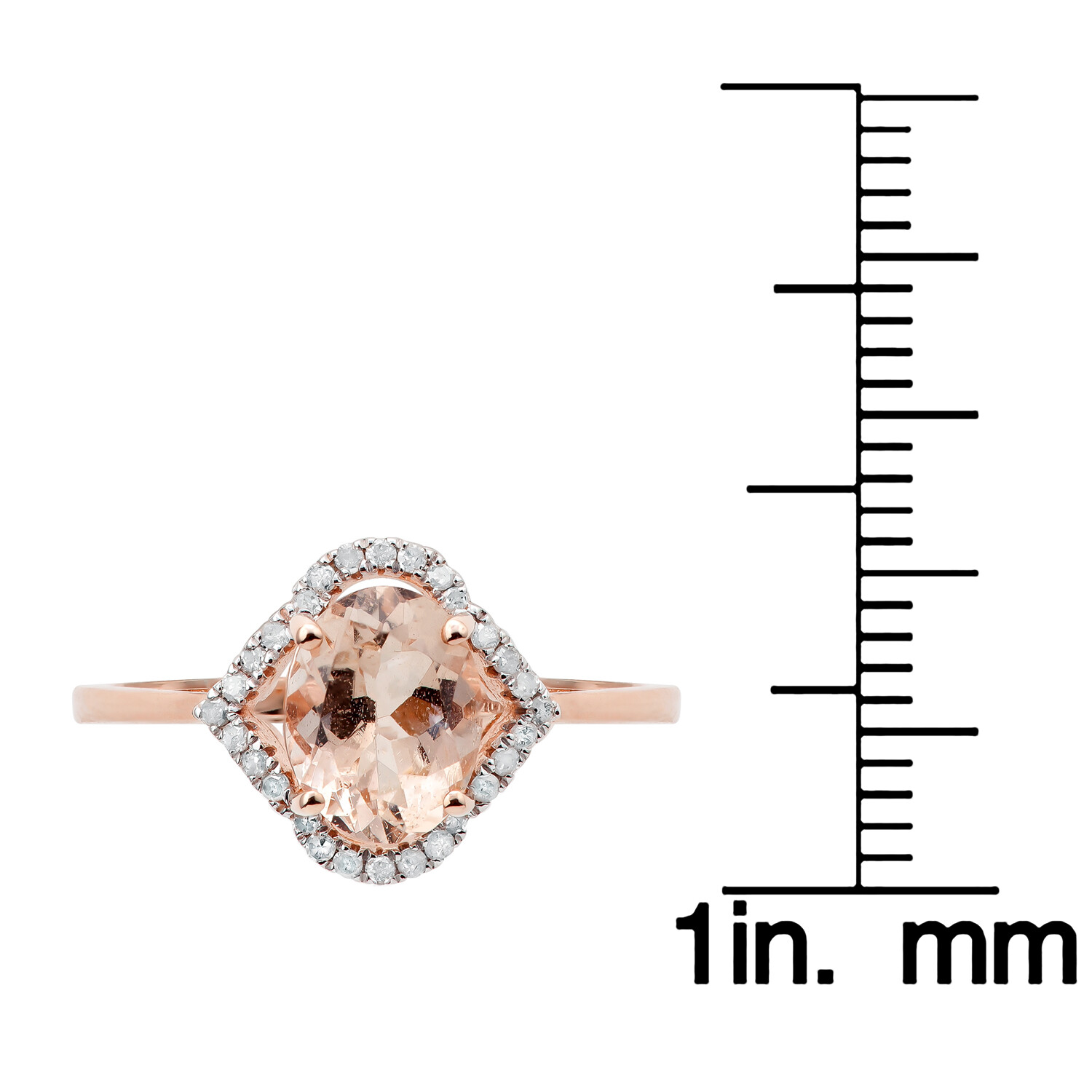 Pre-owned Tiffany & Co 10k Rose Gold 1.20ct Tw Morganite And Diamond Ring - Pink