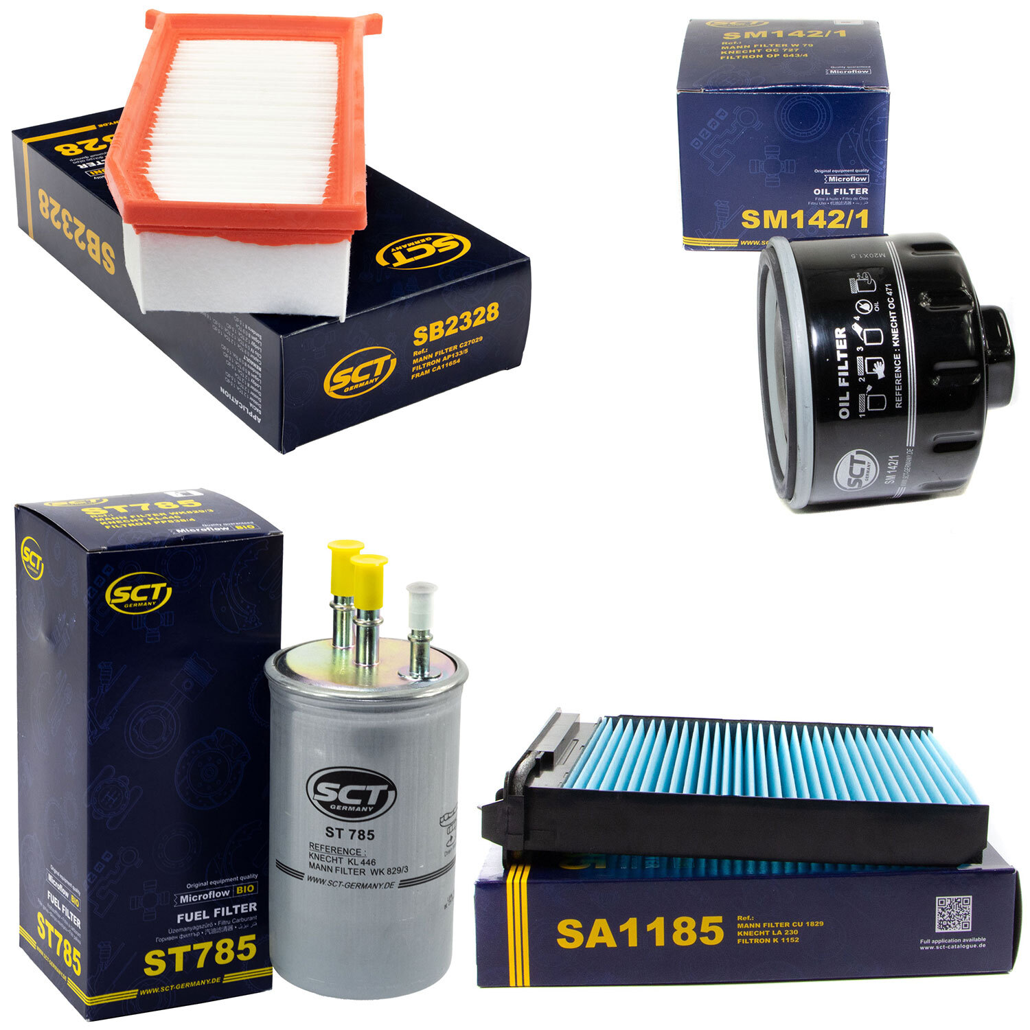 Filter Set SCT Kraftstoff- ÖL- Luft- Innenraum- für Dacia Duster Kasten