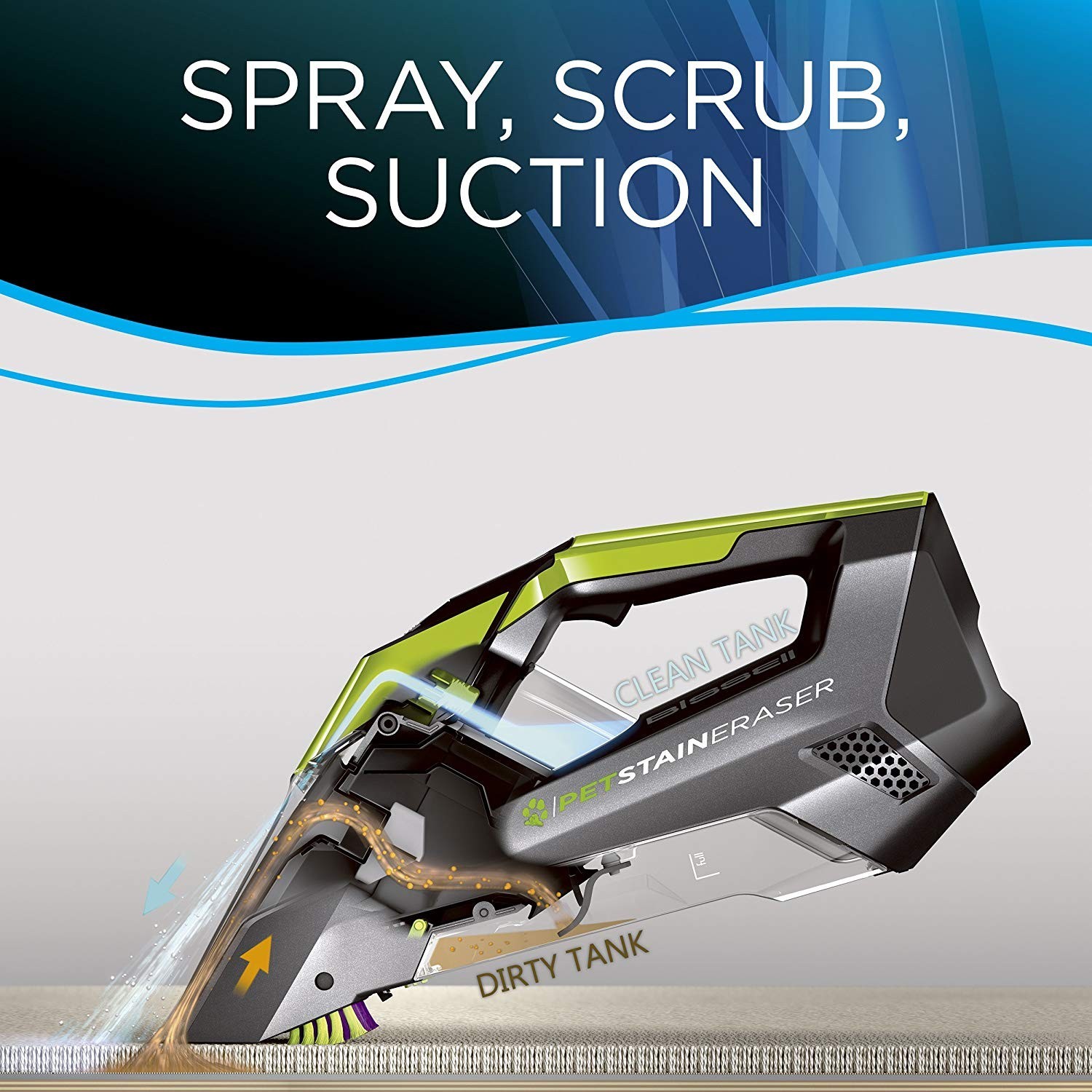 Portable Carpet Cleaner Cordless Pet Stain Remover Eraser Rug Machine Handheld