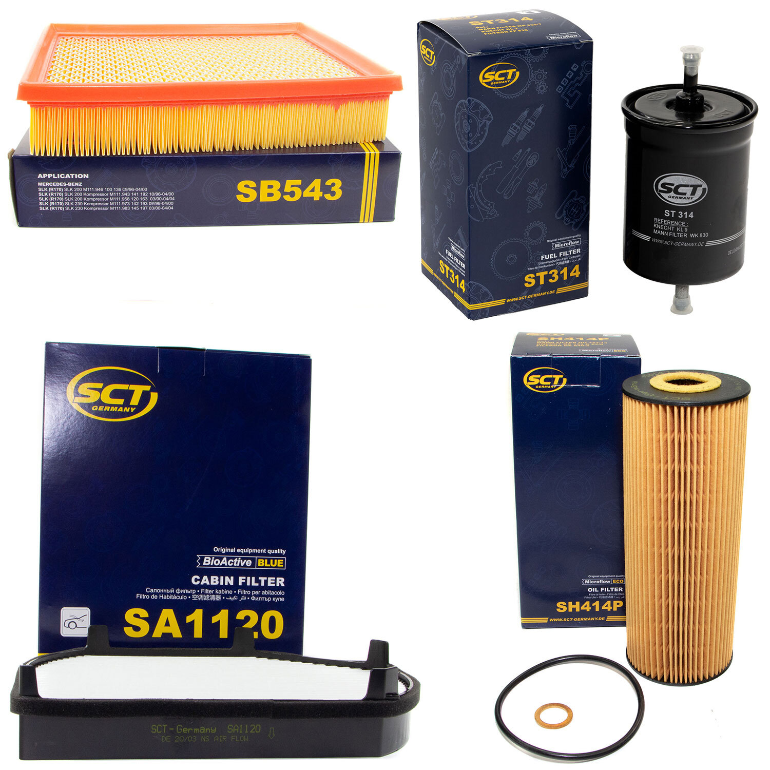 Filter Set SCT Kraftstoff- ÖL- Luft- Innenraum- für Mercedes SLK 200 230 R170