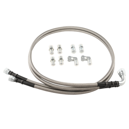SS Braided Transmission Cooler Hose Lines Fittings TH350/700R4/TH400 52" Length