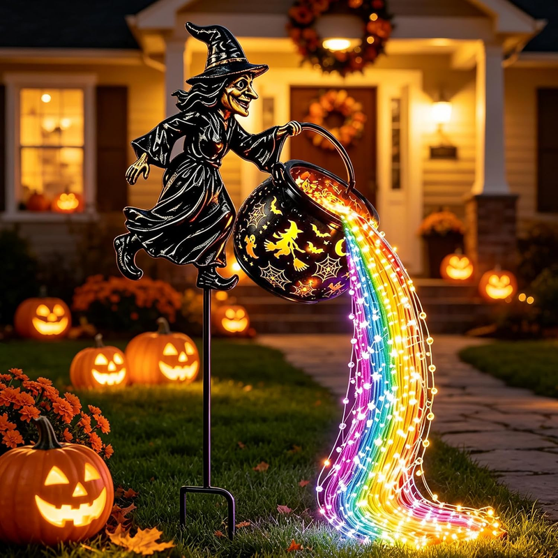 Halloween Deko, Halloween Hexenkessel Gartenlicht Deko Outdoor