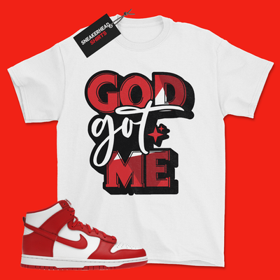 championship red dunks shirt