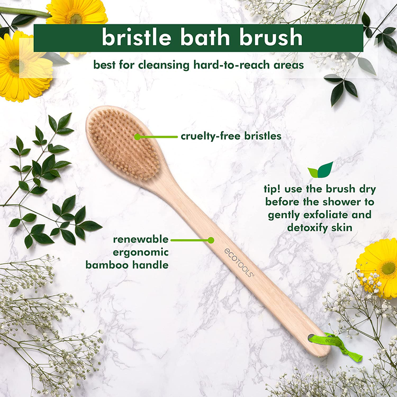 ECO Body Back Bath Brush - for Shower with Long Handle, Back Washer Scrubber NEW