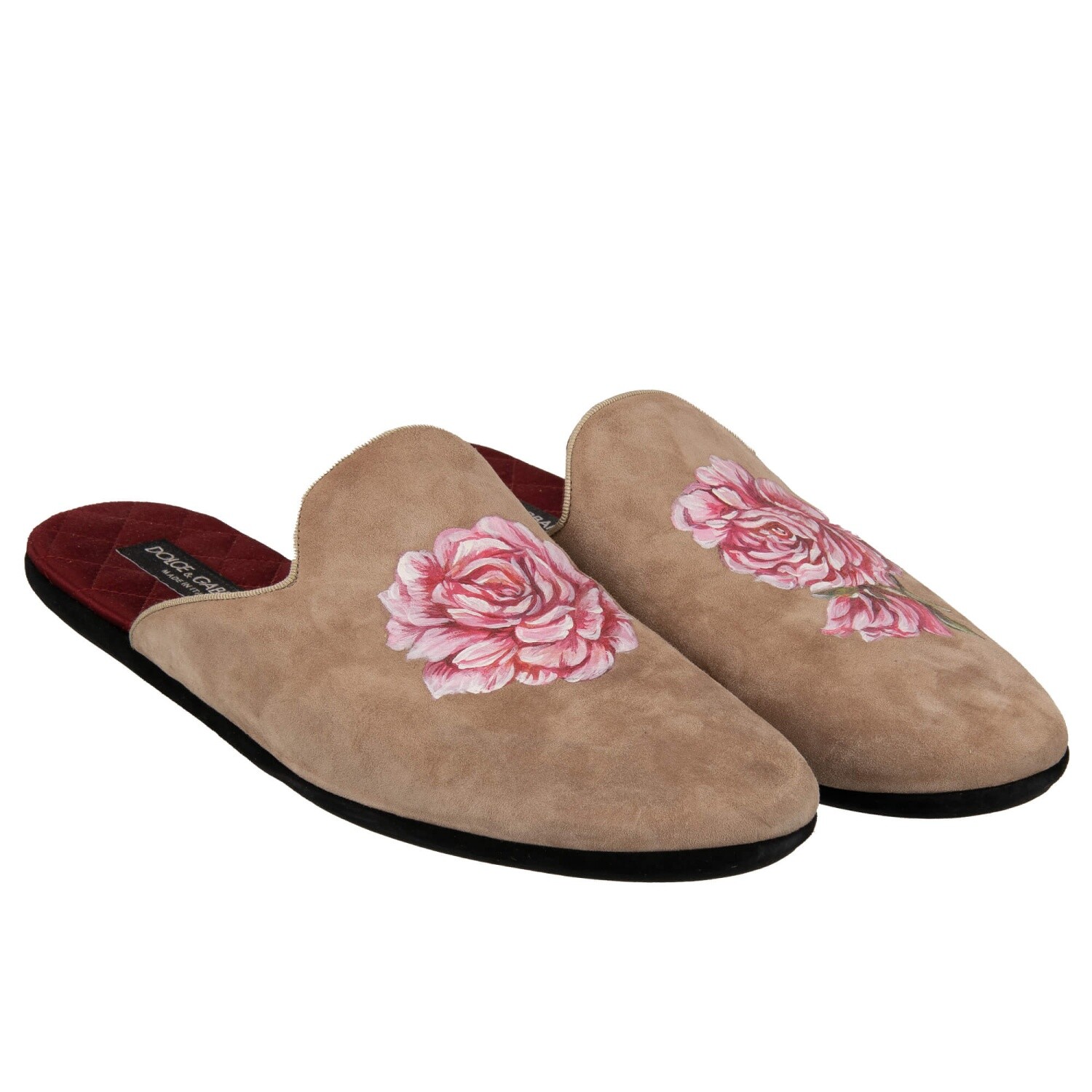 DOLCE & GABBANA Лоферы с розовой росписью YOUNG POPE 44 10 US 11 12517