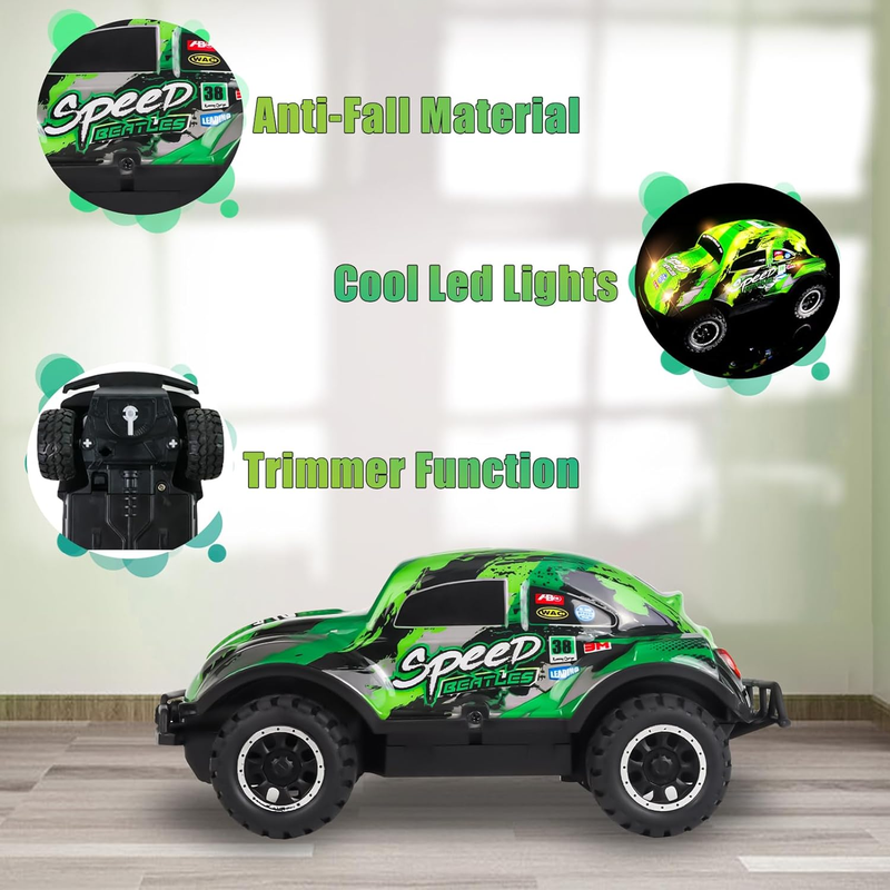Remote Control Car, Light up RC Car Toy, 2.4Ghz 1:24 Scale Off-Road Rc Car