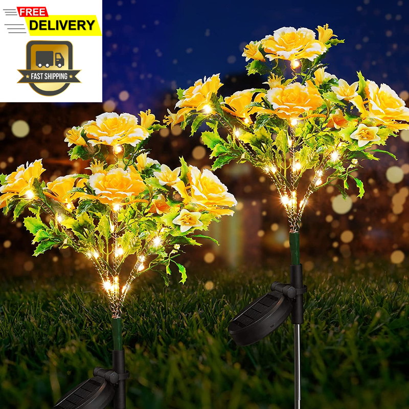 Outdoor Decorative, Solar Garden Lights With Carnation Flower, Sola