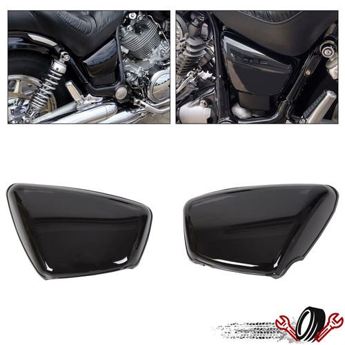 Черная боковая крышка аккумуляторной батареи L& R Panel для Yamaha XV 700 750 1000 1100 Virago 84-up