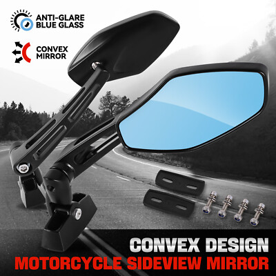 Боковые зеркала заднего вида мотоцикла неправильной формы с 2 болтами для спортивного велосипеда Черная крышка