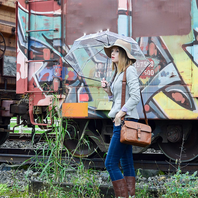 Totes Clear Canopy Automatic Open Foldable Umbrella