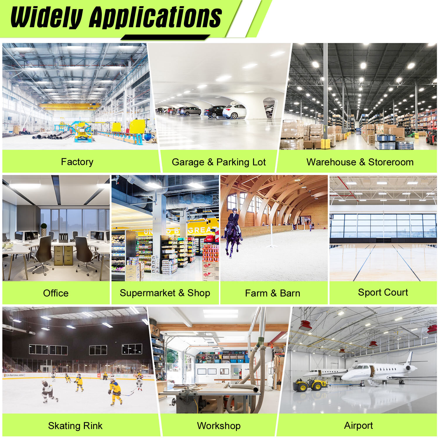 400W LED Linear High Bay Light, 60000LM Commercial Shop Lights Fixture 5000K