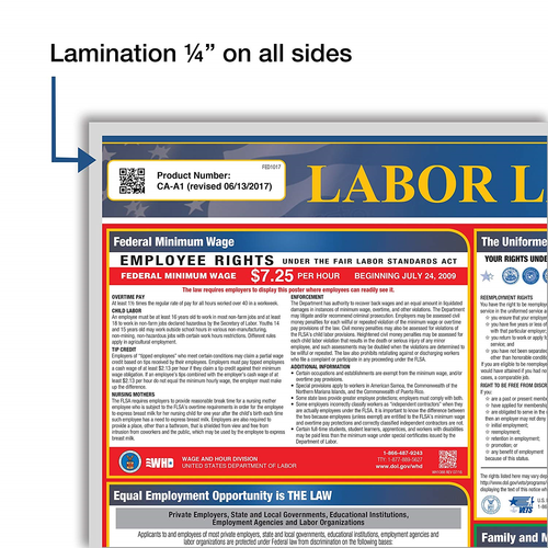 Osha4Less 2019 California All In One Labor Law Posters for Workplace Compliance