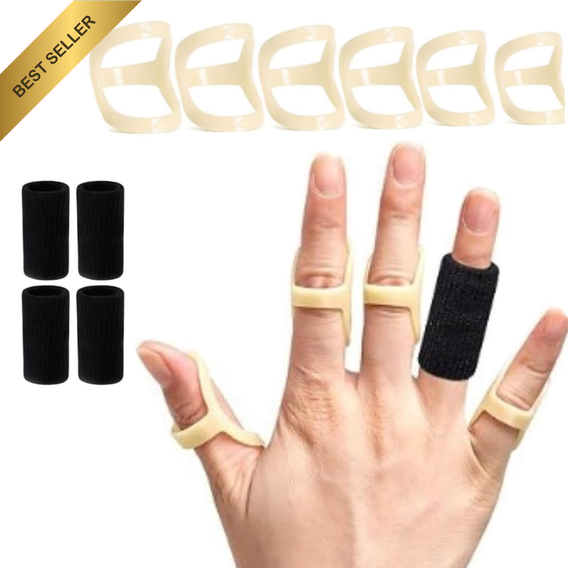 10Pcs Oval Finger Splints & Sleeves Kit, 6 Pcs Graduated Oval Trigger Finger Spl
