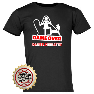 JGA T-Shirt  *GAME OVER* Junggesellenabschied Hochzeit Party Herren  Bräutigam