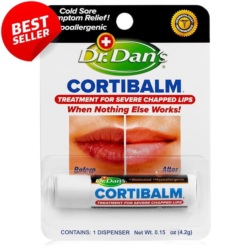 Cortibalm 1-Pack Healing Lip Balm for Dry Cracked Lips Men Women Kids - US