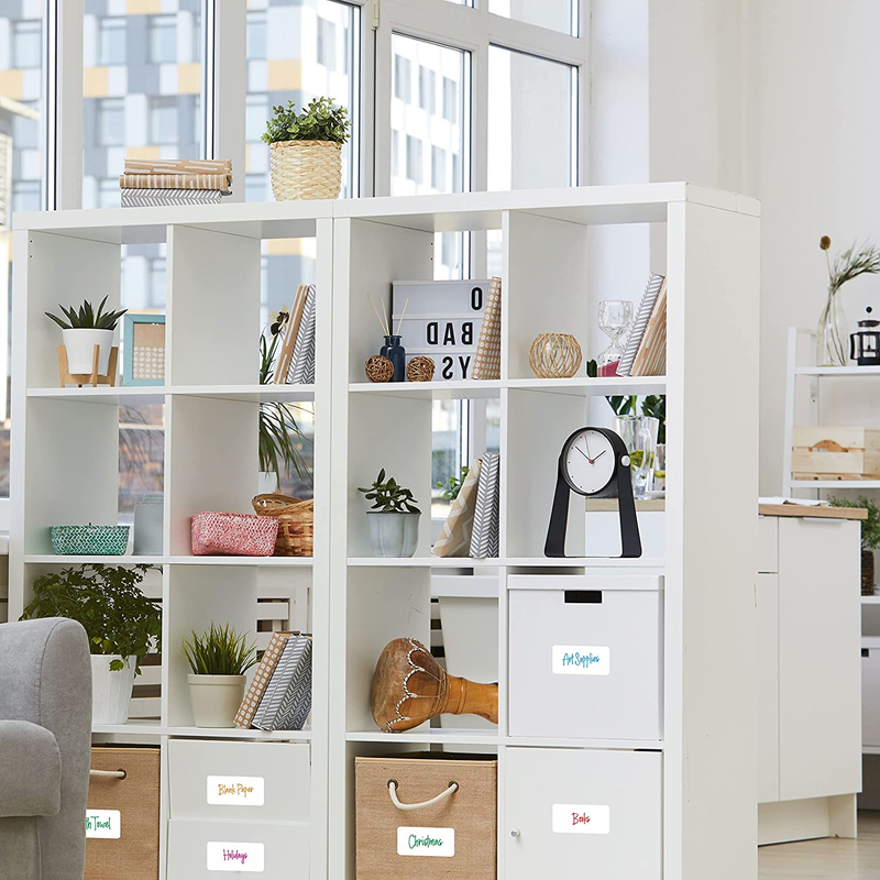 600 PCS Rectangular Stickers, Blank Write on Labels Self-Adhesive Roll White