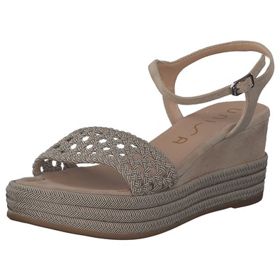 Pre-owned Unisa Kisome Damen Sandalen Sandaletten Sommersandaletten Ks Beige Neu