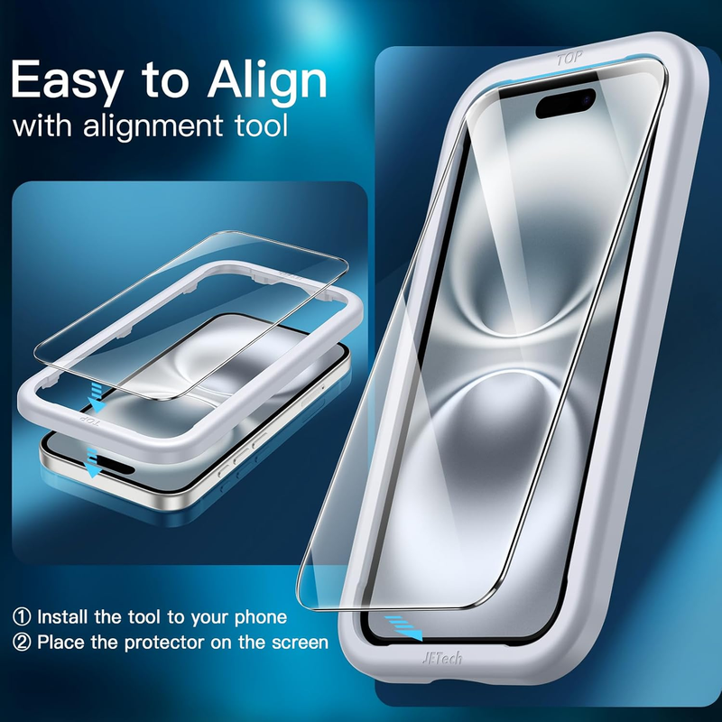 Screen Protector for iPhone 16 6.1-Inch with Camera Lens Protector, Easy Install