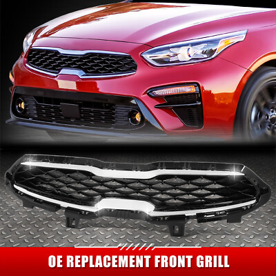 Для 19-21 Forte EX/S Седан Хромированный молдинг, Черная сетчатая вставка в переднюю верхнюю решетку радиатора