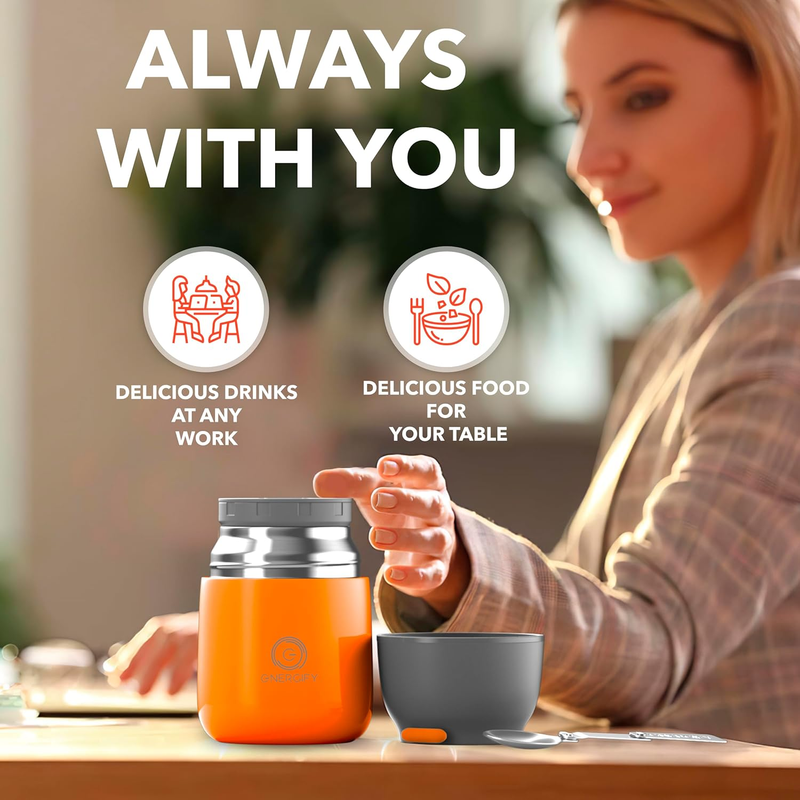 Vacuum Insulated Food Jar Made of Premium Bpa-Free Stainless Steel. 17Oz Thermos