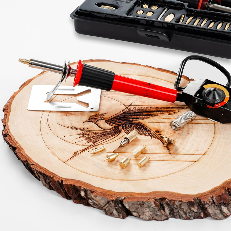 Wood Burning Kit 22PCS, Adjustable Temperature Pen with 18 Tips&Accessories All