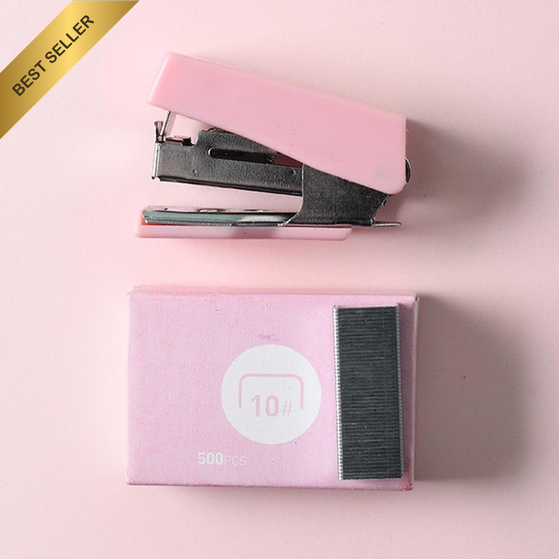Office Desktop Stapler, Mini Stapler Set Convenient 10 Sheet Capacity Vibrant Co