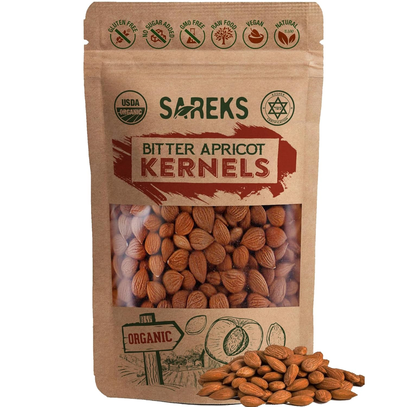 Organic Bitter Apricot Kernel Raw Premium Seeds Resealable B