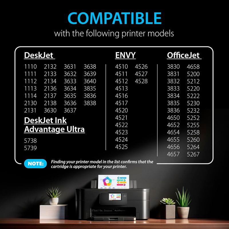 Ink Cartridges Replacement for HP 63 XL 63XL (2 Black Combo Pack) to use with En