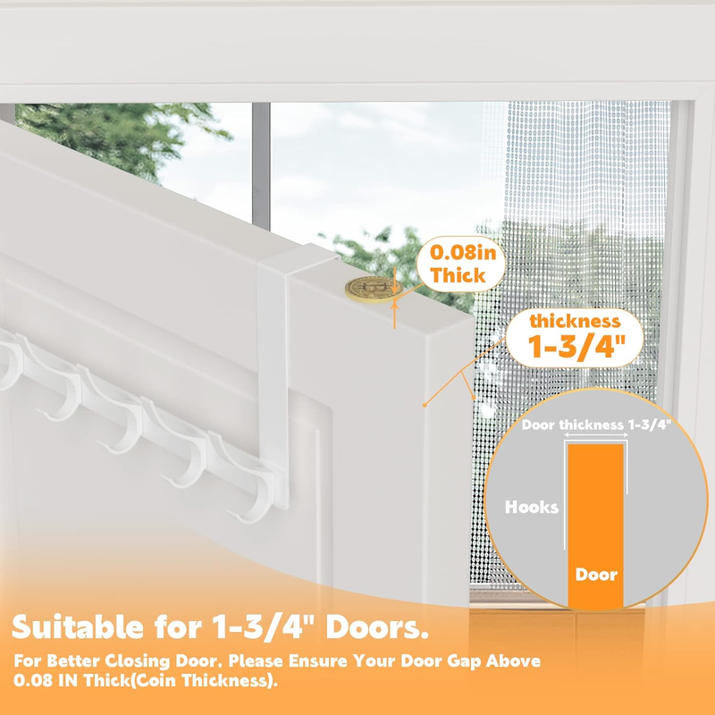 Over The Door Hooks, Sturdy Door Hanger, Large Over The Door Towel Rack with 12