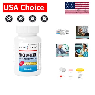 Relieve Constipation: Docusate Sodium 100mg Softgels - 100 Count Gentle Laxative