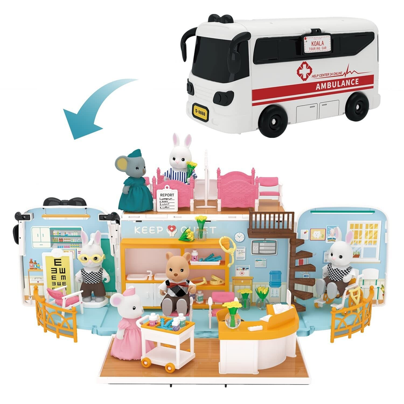 Dollhouse Playset for Girls - Kids Pretend Play Doll House T