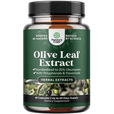 Potent Olive Leaf Extract Capsules - High Strength Antioxidant Supplement
