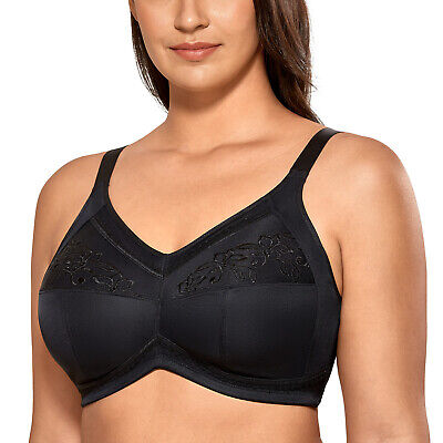 DELIMIRA Women Mastectomy Pocket Bra Embroidered Full Coverage Support Wirefree