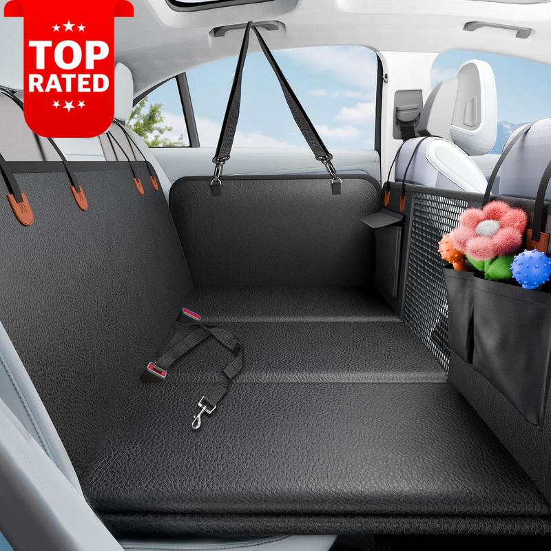 Back Seat Extender Dog Car Hammock Heavy-Duty Waterproof PU Leather Cover