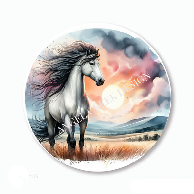 Sunrise Sunset Pony Horse Scrapbook Stickers Envelope Seals Horse Party Favors