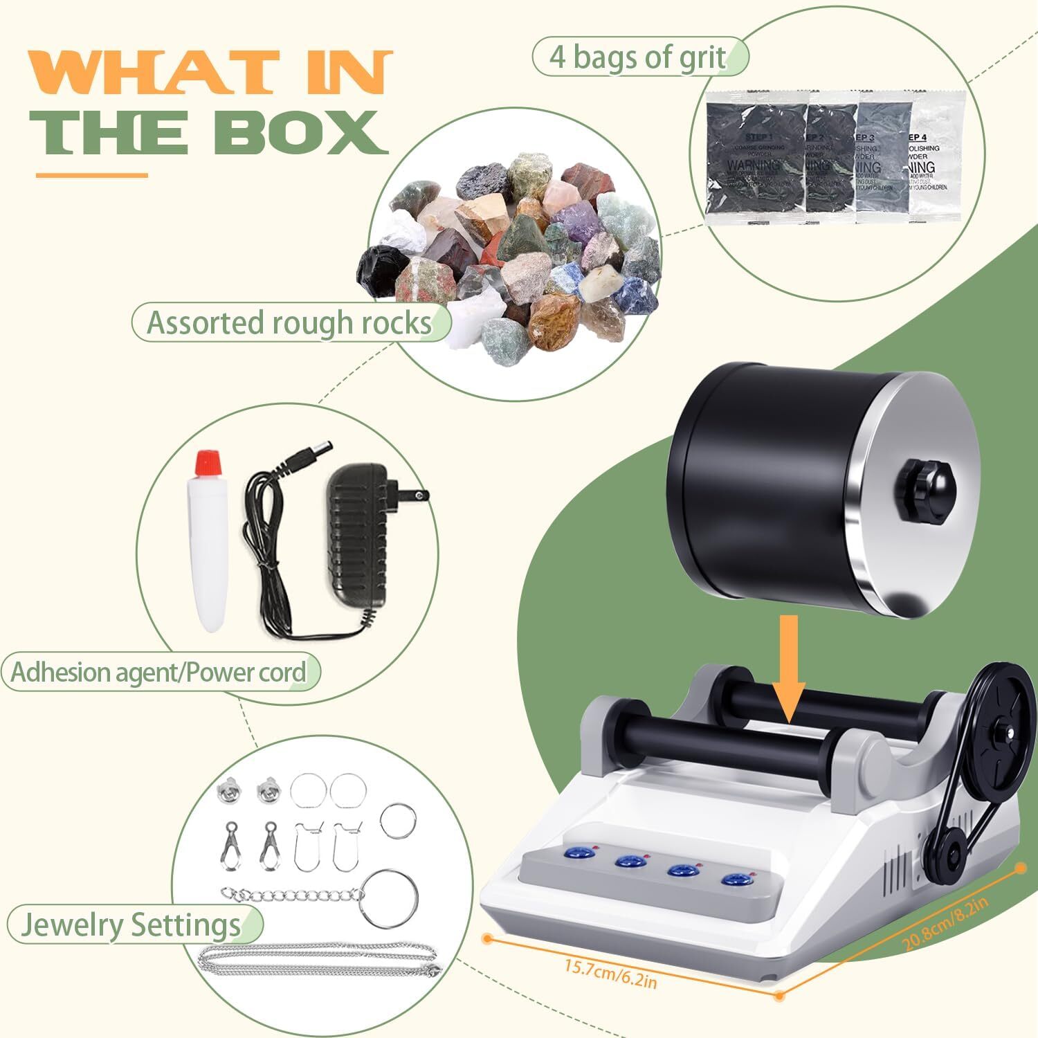 Professional Rock Tumbler Machine Kit Rock Polisher & Grit Science Kit Pricetronic