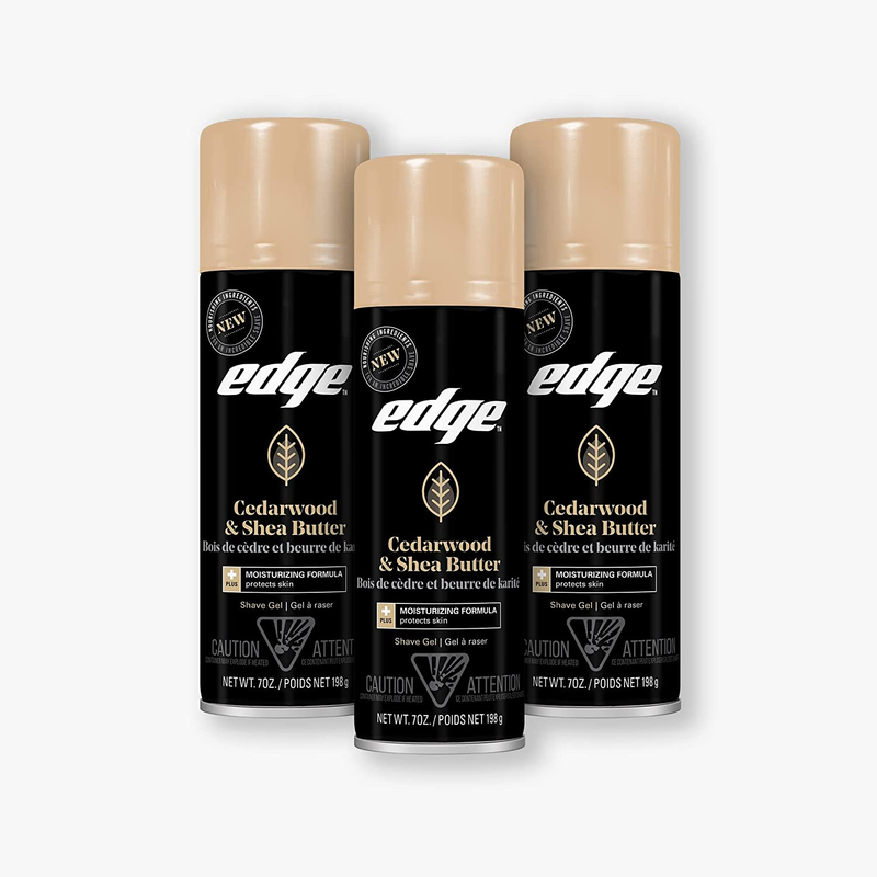 Edge Shave Gel for Men, Cedarwood & Shea Butter, 7oz - 3 Pac