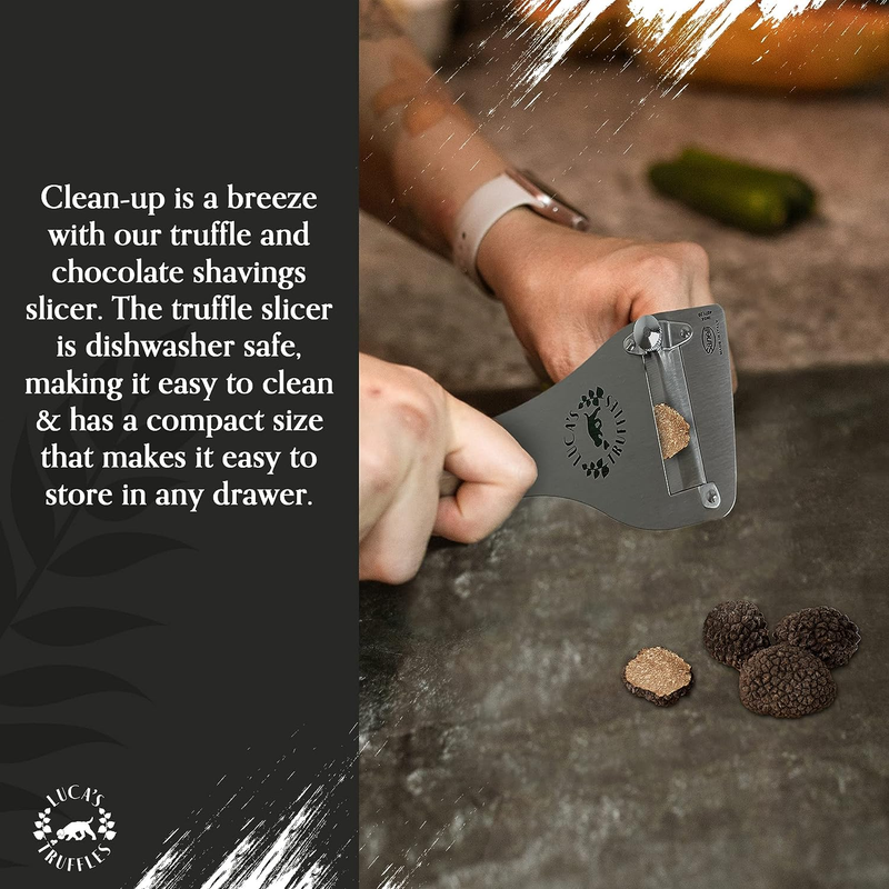 Truffle Slicer &ndash; Steel Blade Truffle Shaver Regulated W/Wood Handle &ndash; Dishwasher