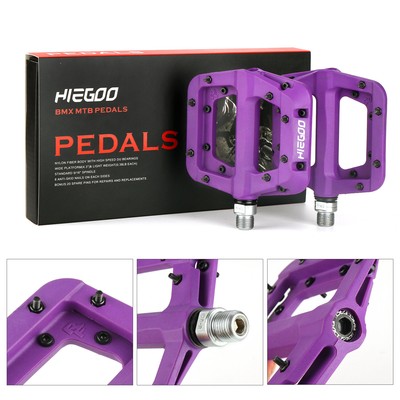 Bike Pedals Bicycle Bearing Wide Nylon Pedals MTB BMX 9//16/" ~ Blue ~ HIEGOO