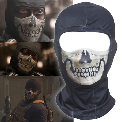 Call of Duty 19 Ghost COD Skull Mask Alejandro Cosplay Ski Skateboard Bike Hood