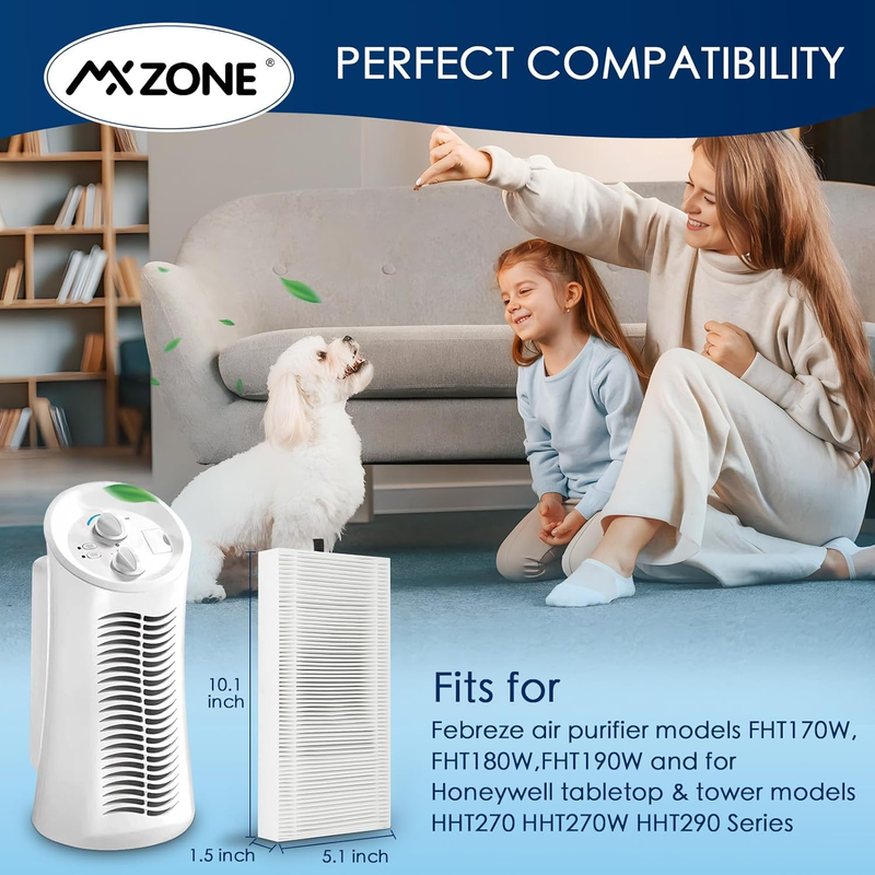 2 Pack HEPA Air Purifier Filter Replacement for Febreze FRF102B, Hepa Filter for