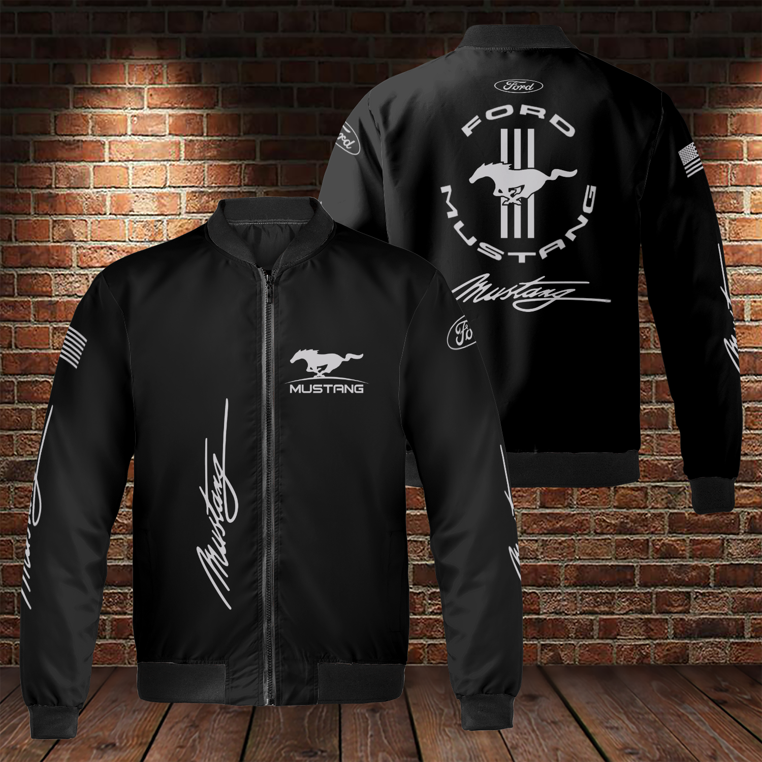 Vintage Ford Mustang Jacket, Muscle Car Unisex Windproof Vintage Ford Mustang Jacket, Muscle Car Unisex Windproof