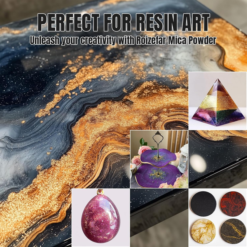Mica Powder - 12 Colors x 5 g Pearlescent Resin Color Pigment - Glitter Mica Pow