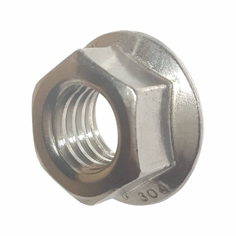 1/4-20 Stainless Steel Flange Nuts Serrated Base Lock Anti Vibration Qty 50