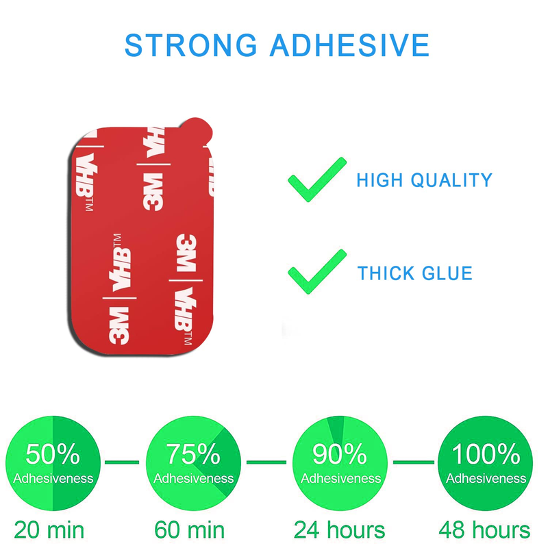 12 Pack Rectangle Sticky Adhesive Replacement Kit, for Magnetic Car Dashboard Ph